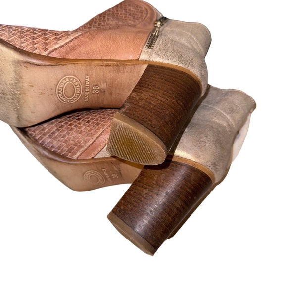 TRASK leather metallic silver zip ankle boots women’s size 38 7 - Picture 13 of 15